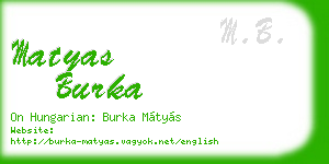 matyas burka business card