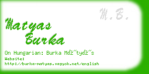 matyas burka business card